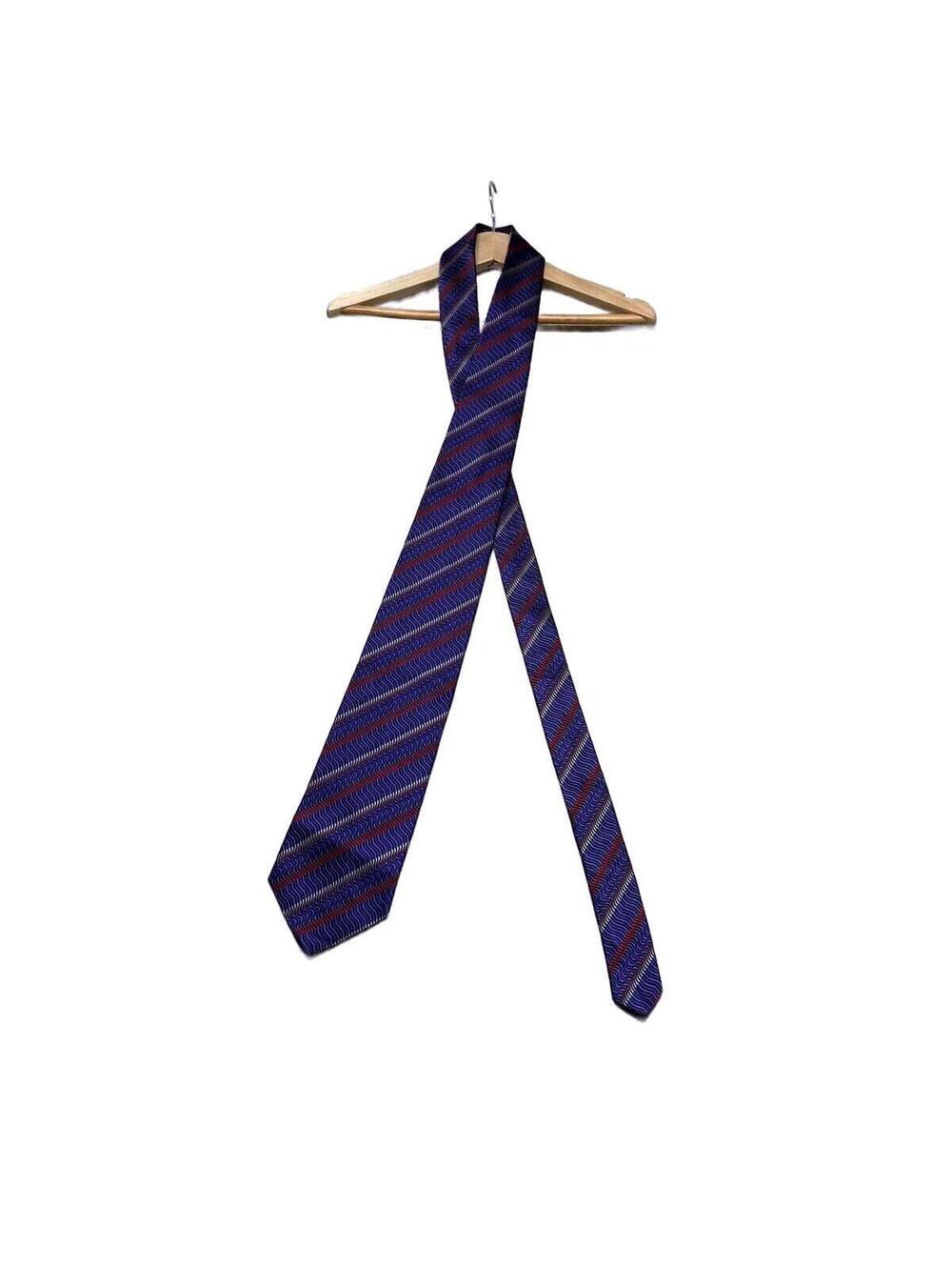 XMI Platinum Blue and Red Striped Men's Tie
